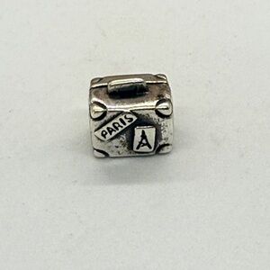 Retired Sterling Silver Suitcase Travel Charm 925 ALE